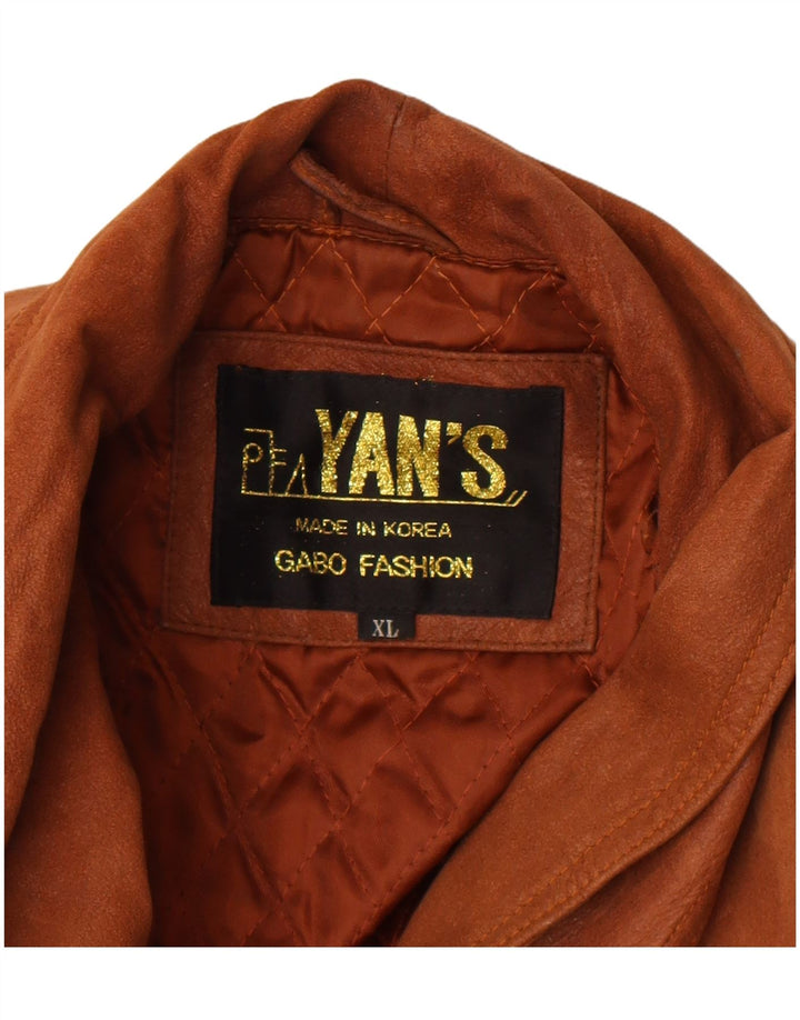 Vintage Womens Leather Jacket UK 18 XL Brown