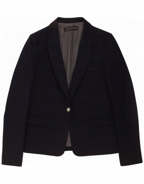Giacca blazer da donna a 1 bottone Zara UK 14 poliestere blu navy medio