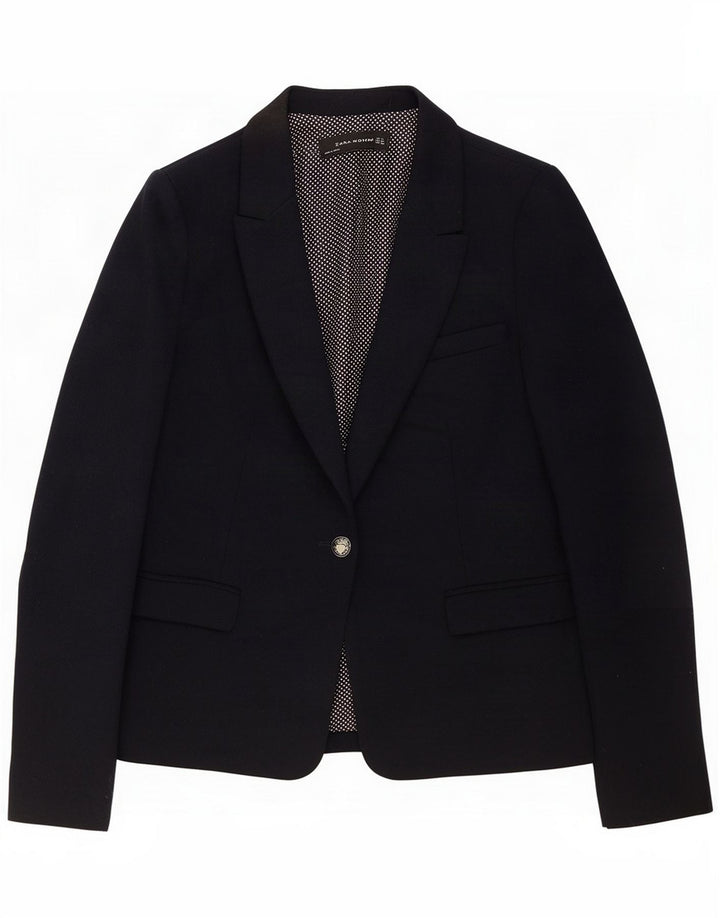 Giacca blazer da donna a 1 bottone Zara UK 14 poliestere blu navy medio