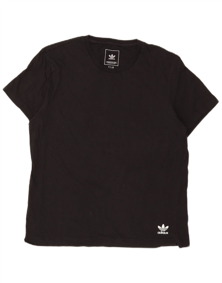 Adidas Mens T-Shirt Top Medium Black Cotton