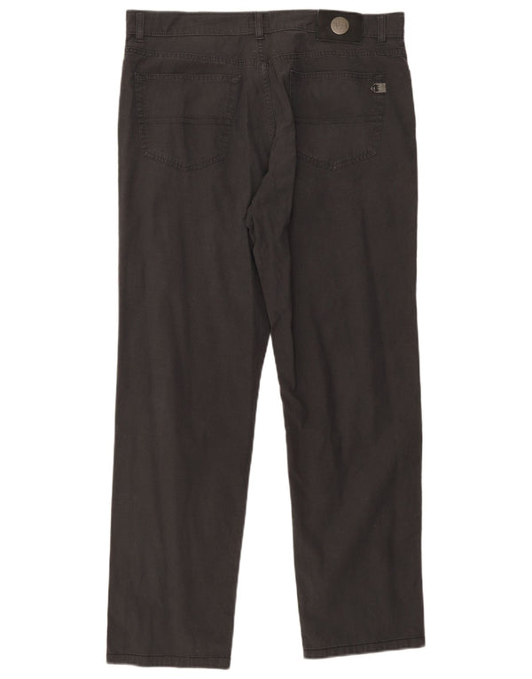 Trussardi Mens Straight Casual Trousers W38 L31 Grey Cotton