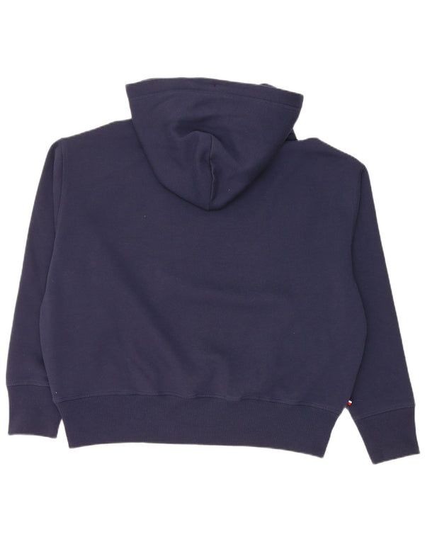Tommy Hilfiger Womens Graphic Hoodie Jumper UK 14 Medium Navy Blue