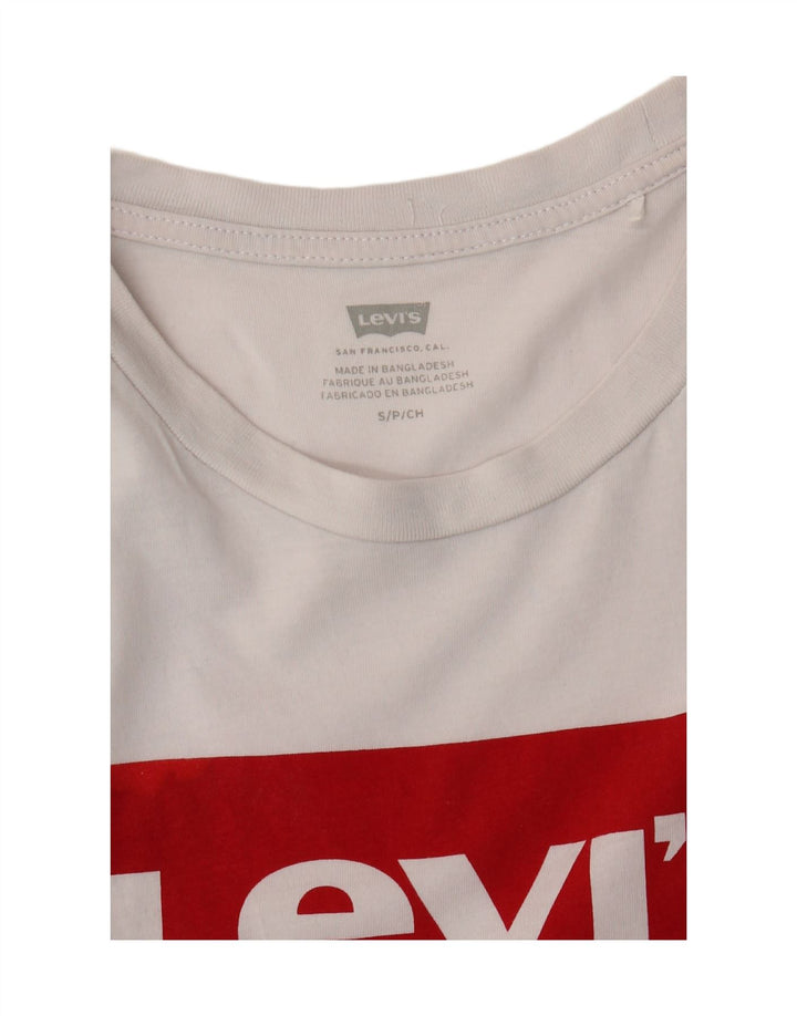 LEVI'S Womens Graphic T-Shirt Top UK 10 Small White