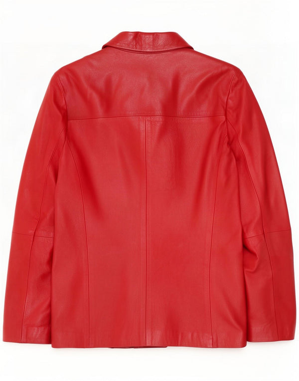 Michel Womens Leather Jacket IT 48 XL Red
