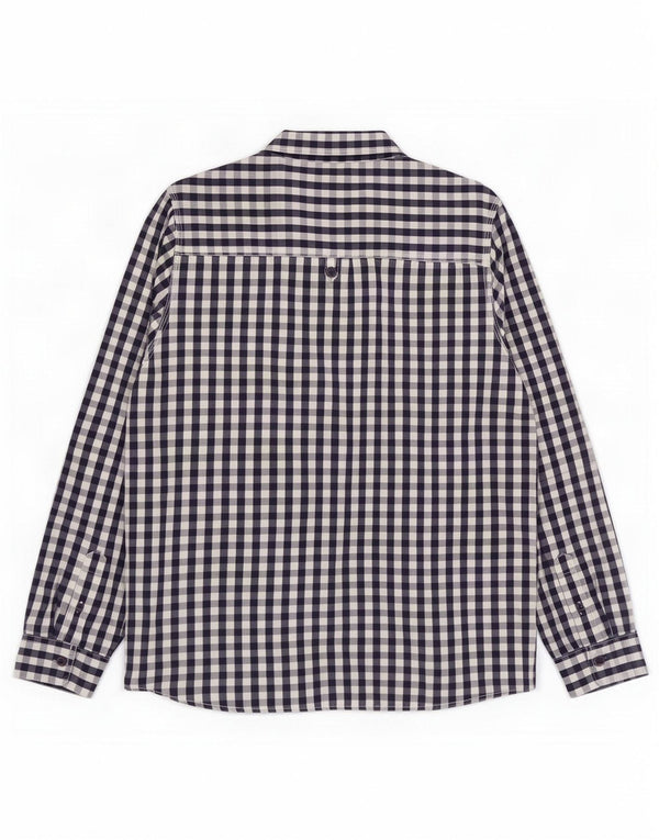 Weird Fish Mens Shirt XL Navy Blue Gingham Cotton
