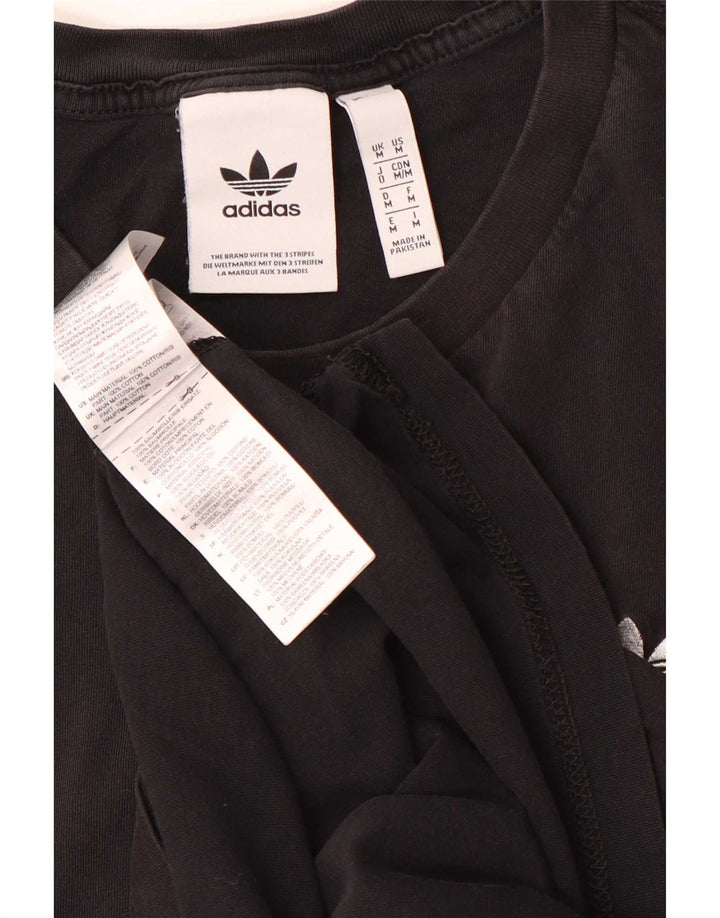 Adidas Herre T-Shirt Top Medium Sort Bomuld