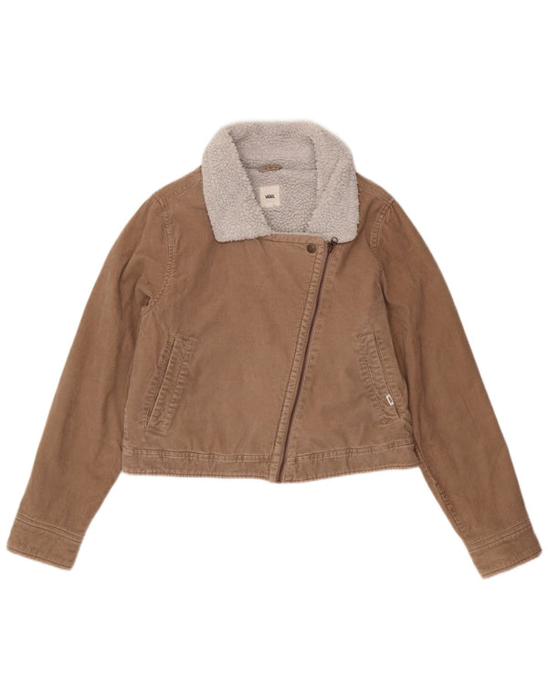 Vans Veste Sherpa en velours côtelé pour femme UK 16 Large Beige Colourblock Cotton