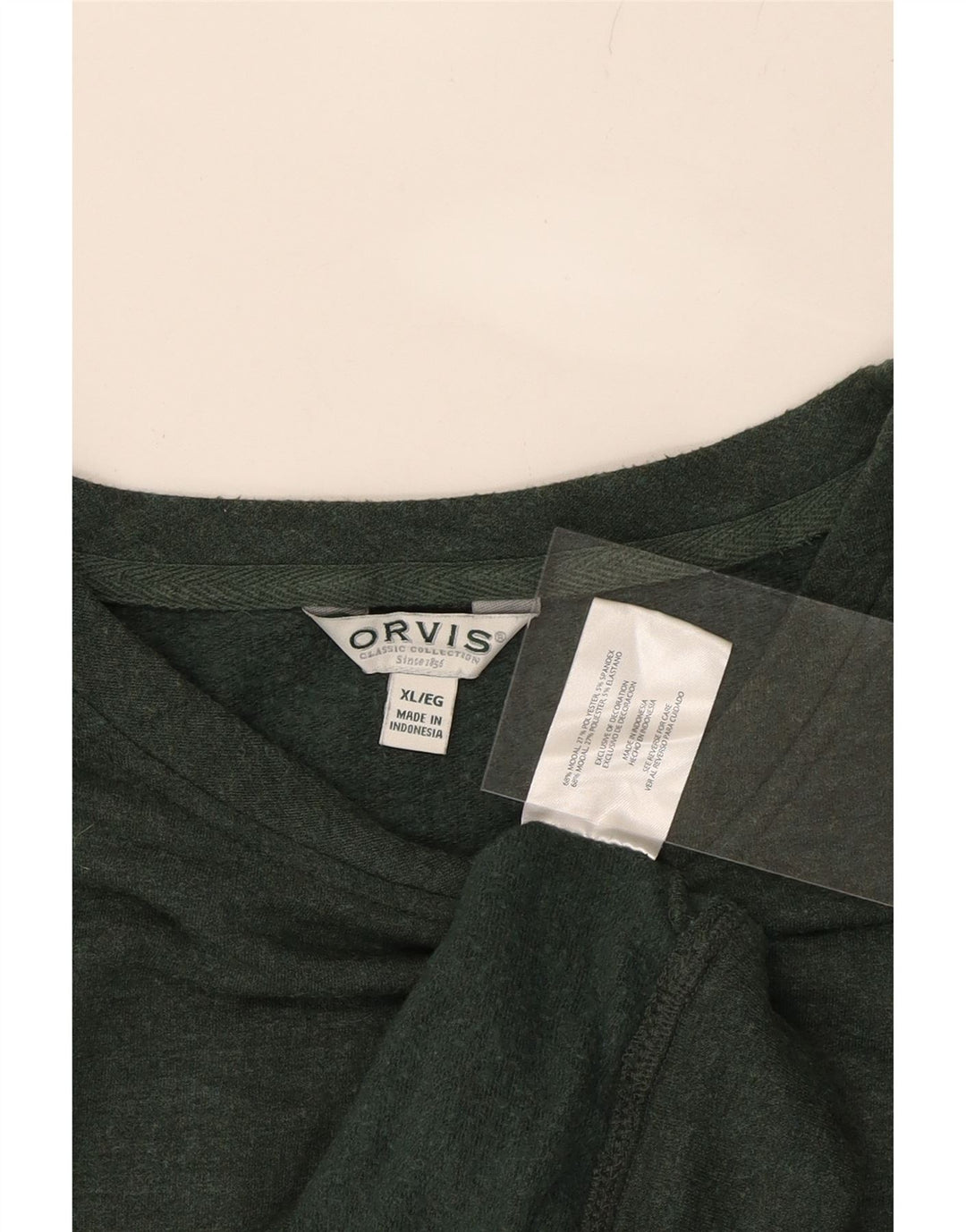 ORVIS Womens Oversized Sweatshirt Jumper UK 18 XL Green Modal Vintage Orvis and Second-Hand Orvis from Messina Hembry 