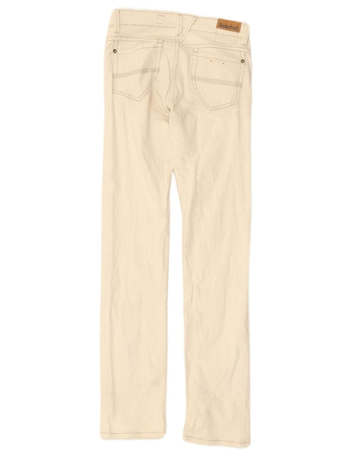 TIMBERLAND Womens Straight Jeans W25 L30 White Cotton