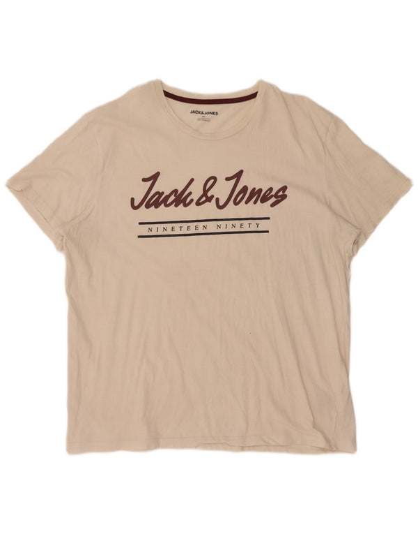 T-shirt grafica da uomo Jack & Jones Top 2XL cotone bianco
