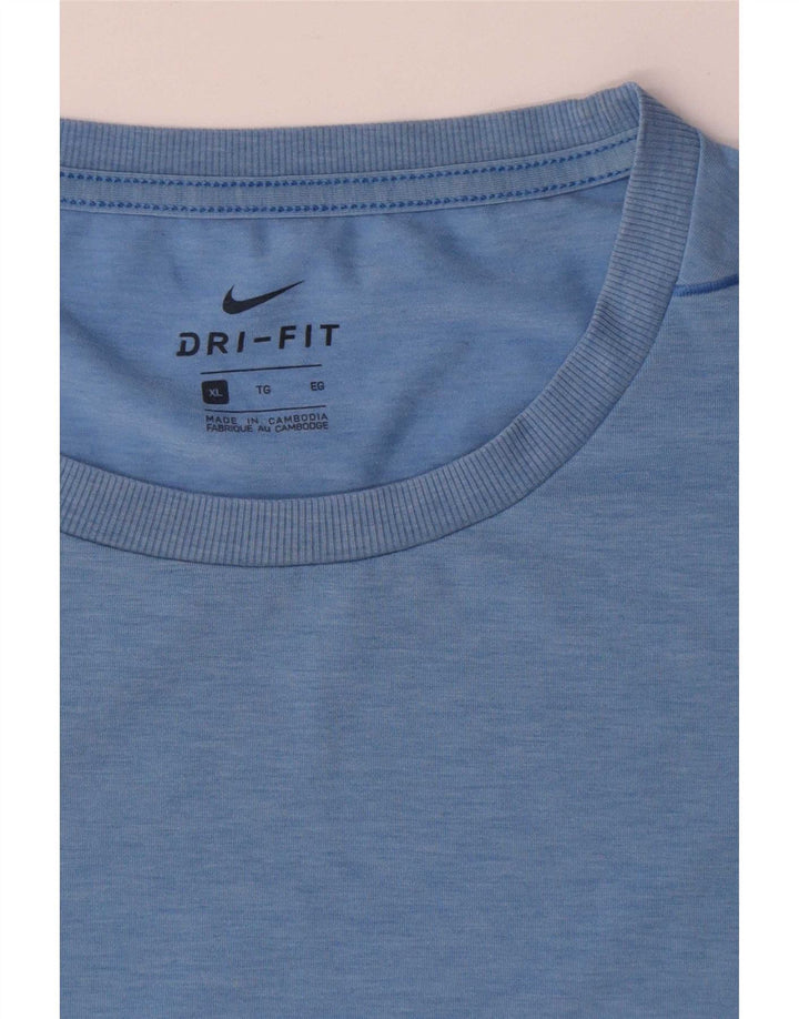 Nike Hommes Dri Fit T-Shirt Haut XL Bleu Polyester