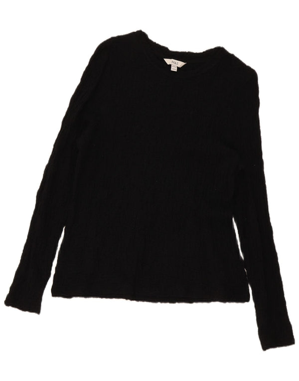 Marks & Spencer Pull col bateau pour femme UK 18 XL Coton noir