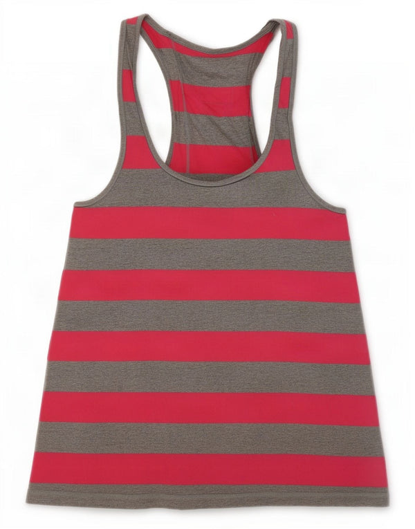 Canottiera grafica da donna Jack Wills UK 8 piccolo cotone a righe grigie