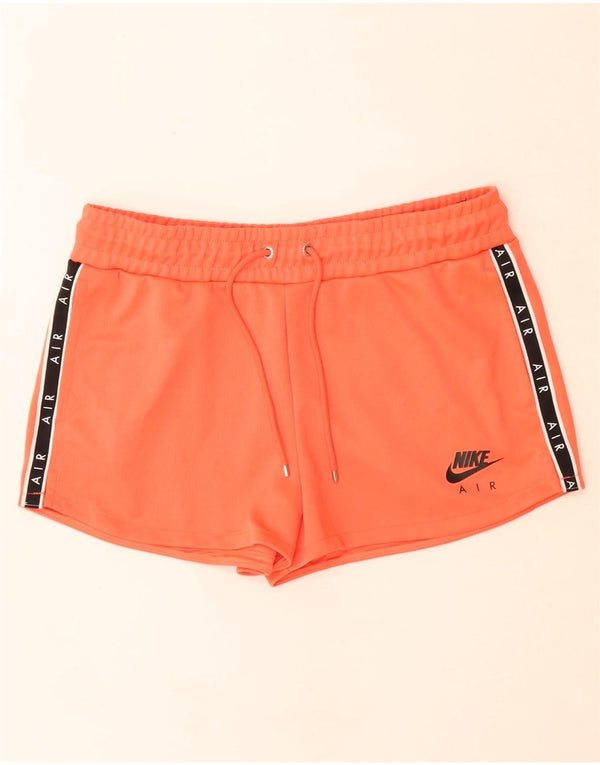 Nike Womens Graphic Sport Shorts UK 14 Medium  Orange Polyester