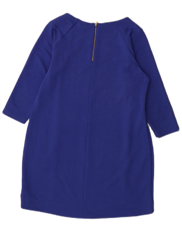 Marks & Spencer Womens Petite 3/4 Sleeve Shift Dress UK 12 Medium Blue
