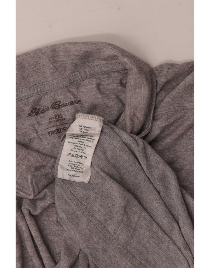 Eddie Bauer Mens Short Sleeve Regular Fit Polo Shirt 2XL Grey Polyester