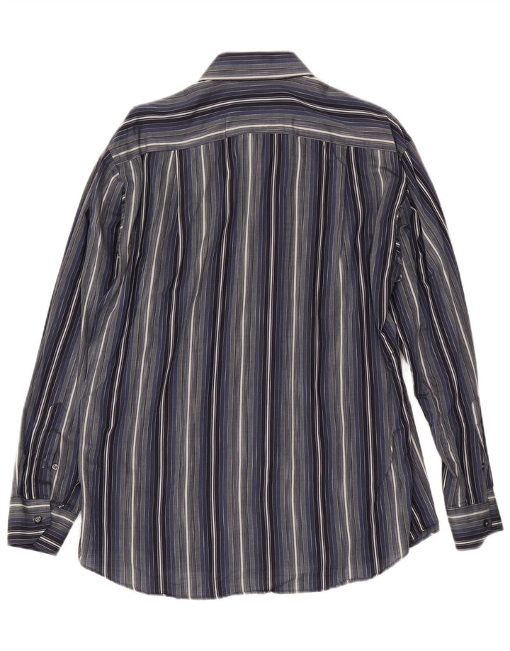 Camicia da uomo Roccobarocco taglia 39 15 1/2 media a righe blu navy