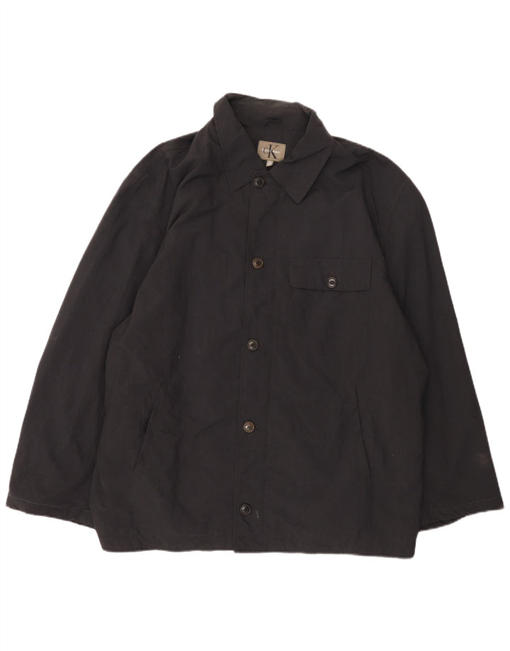 Calvin Klein Mens Windbreaker Jacket UK 44 2XL Black