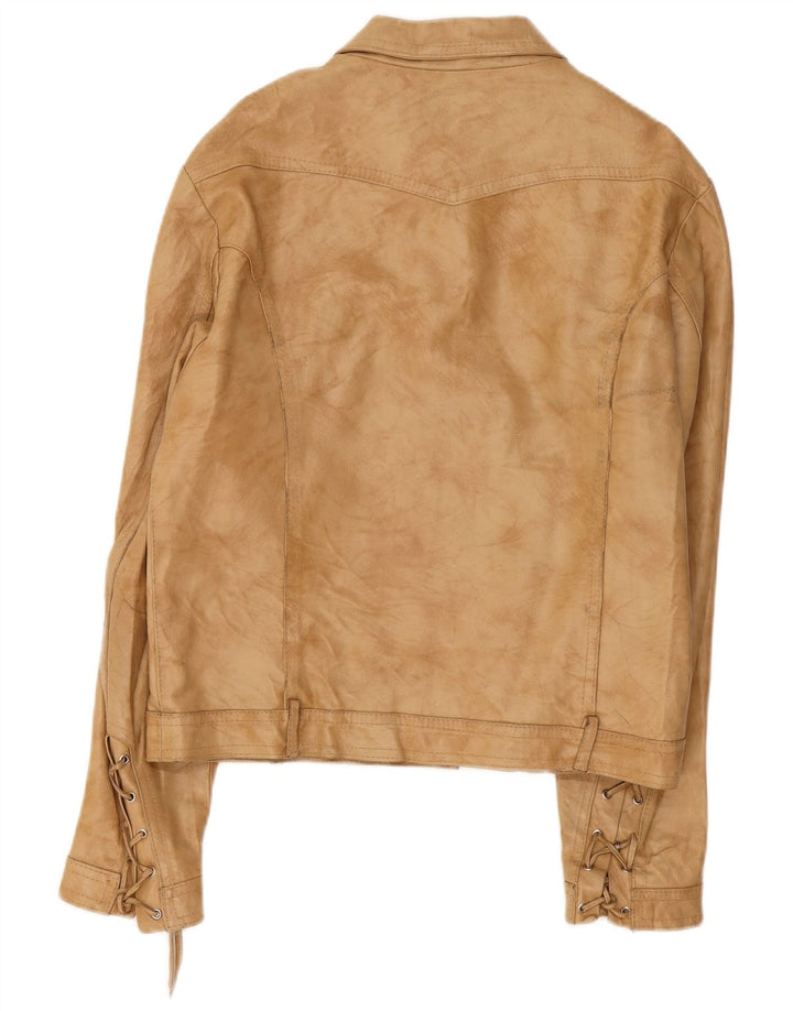 Chaqueta de cuero imperial para mujer ES 40 XL Beige