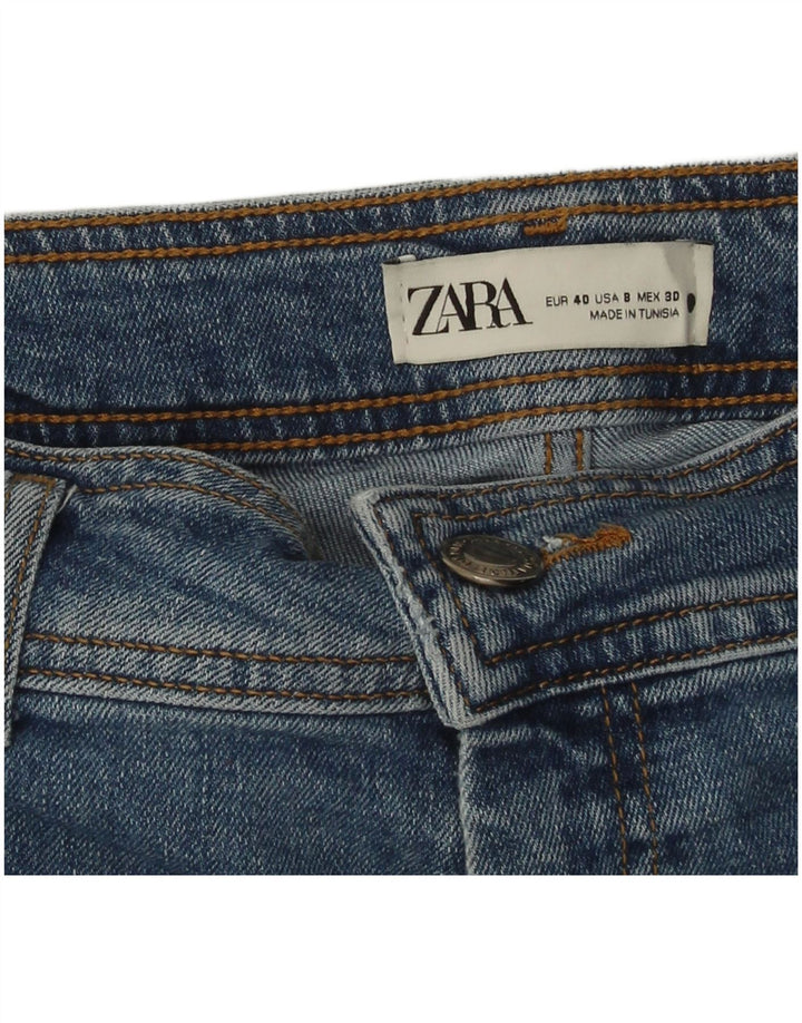 Zara Damen-Jeans mit weitem Bein, EU 40, mittelgroß, W30, L29, Blau