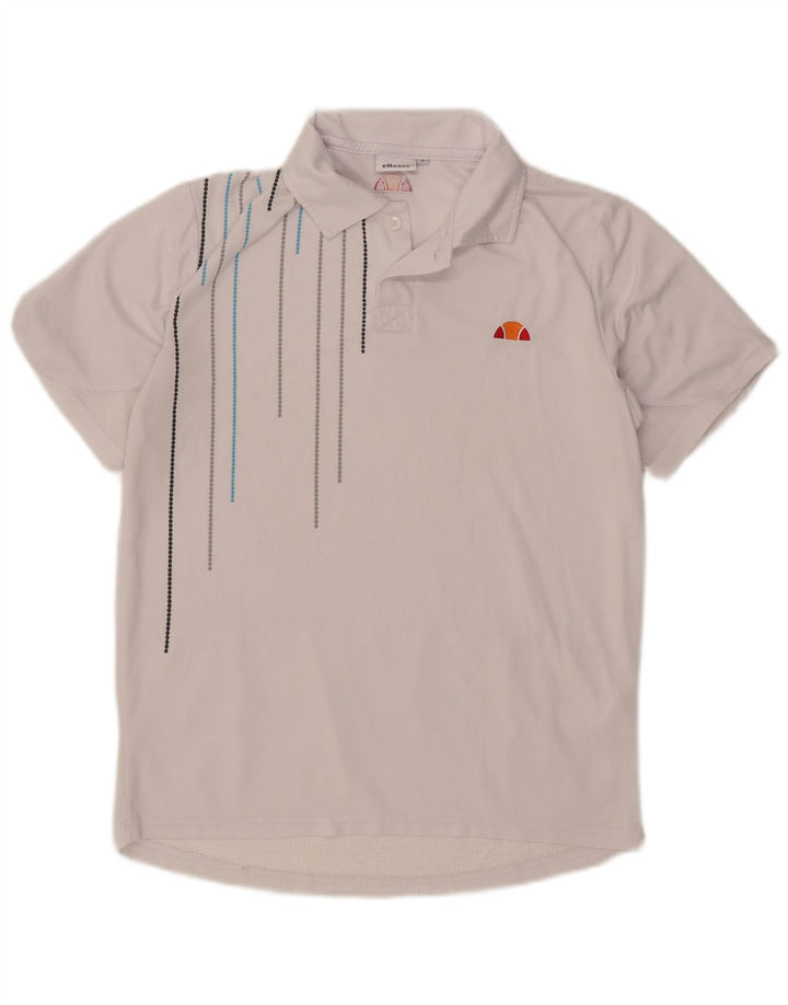 Ellesse Mens Polo Shirt Small White Striped