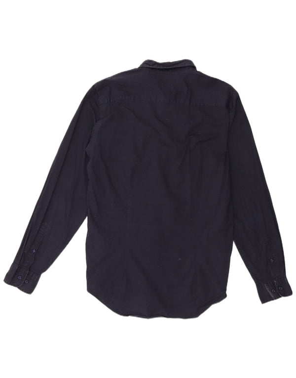 Tommy Hilfiger Herren Slim Fit Hemd XL Marineblau Baumwolle