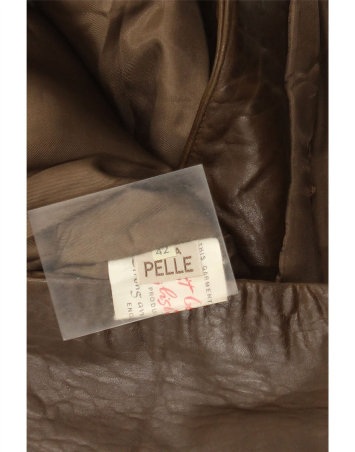 Manteau en cuir femme vintage IT 42 Cuir marron moyen