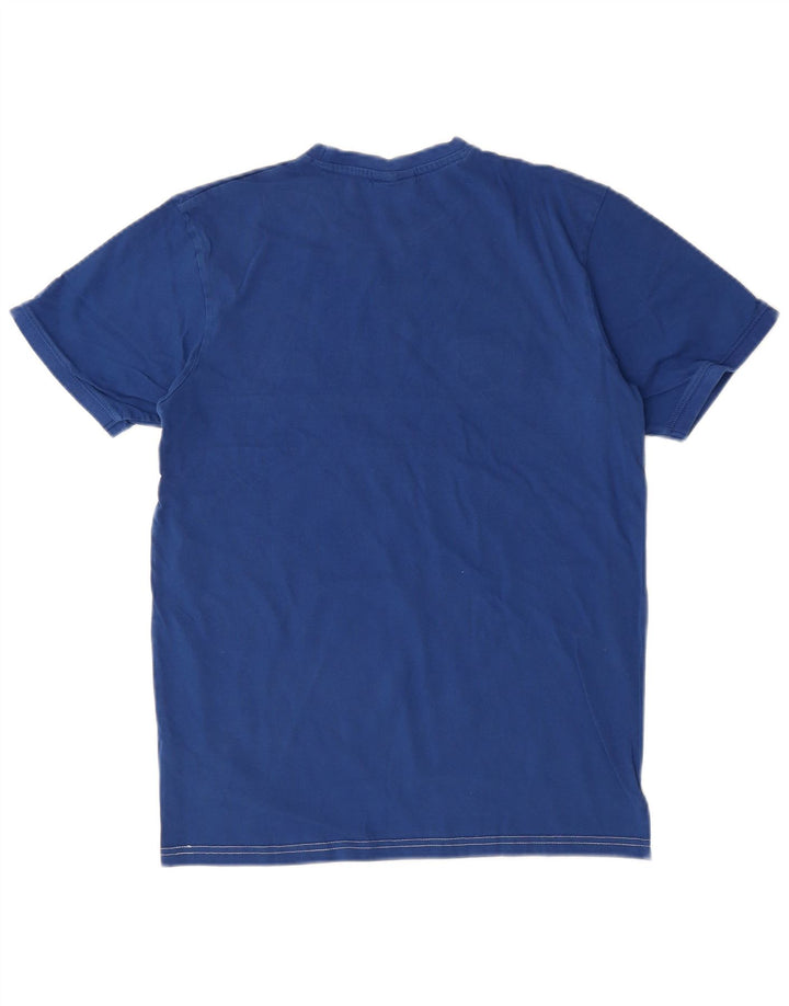 ELLESSE Mens T-Shirt Top Small Blue Colourblock Cotton