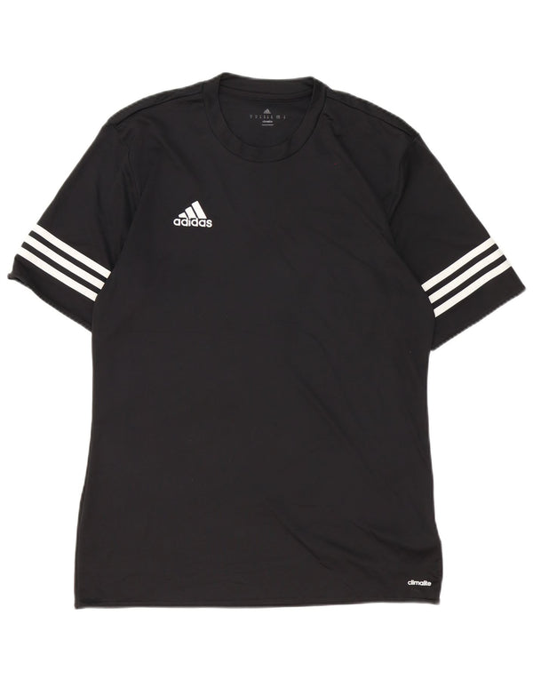Adidas Mens Climalite T-Shirt Top Medium Black Polyester