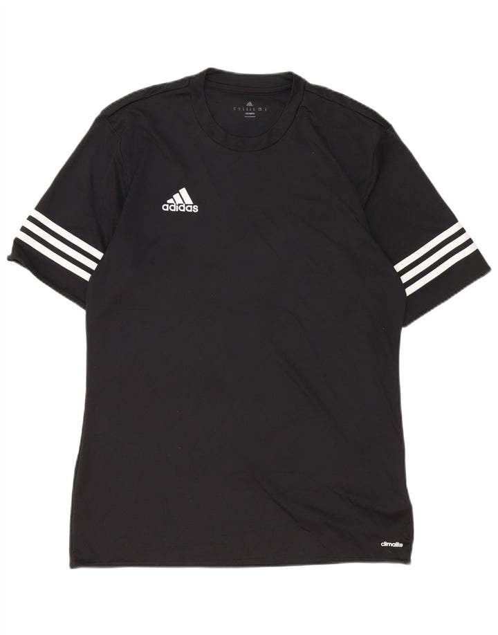 Adidas Mens Climalite T-Shirt Top Medium Black Polyester