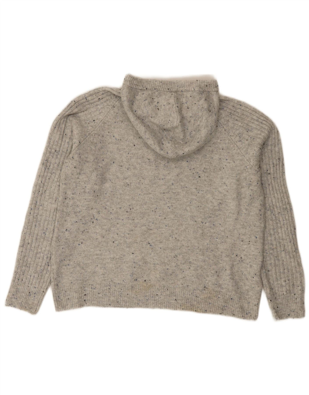 Marks & Spencer Womens Hooded Jumper Sweater UK 14 Medium Grey Flecked
