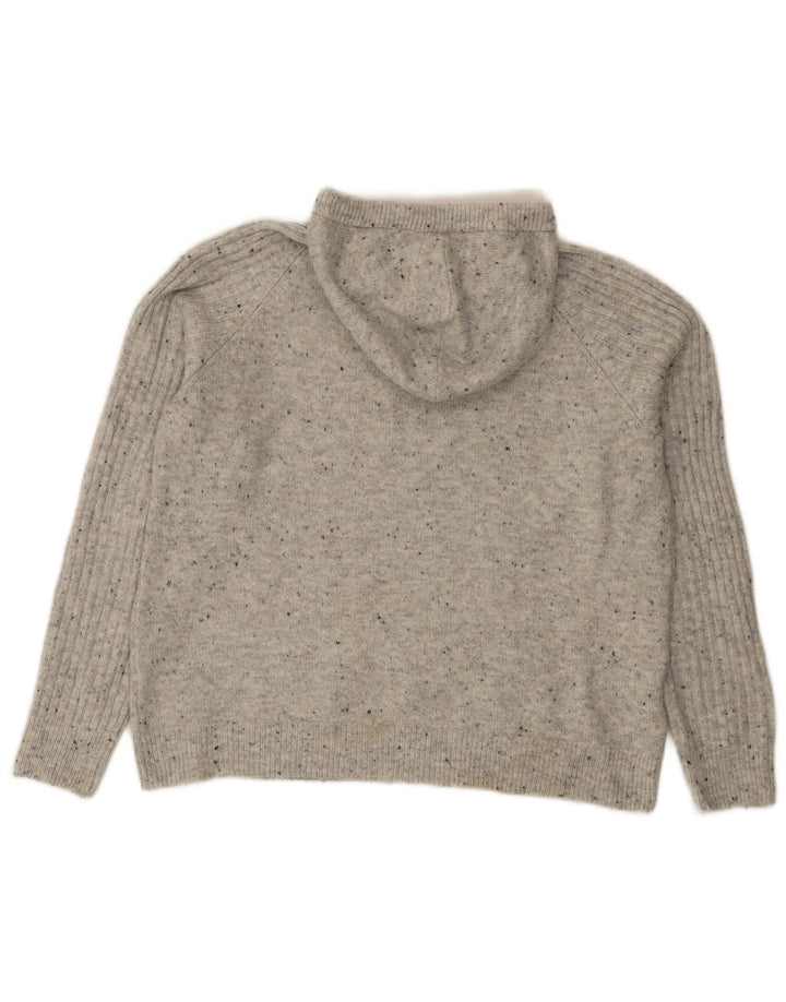 Marks & Spencer Womens Hooded Jumper Sweater UK 14 Medium Grey Flecked