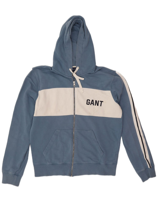 Gant Mens Graphic cipzáras kapucnis pulóver XL kék Colourblock pamut