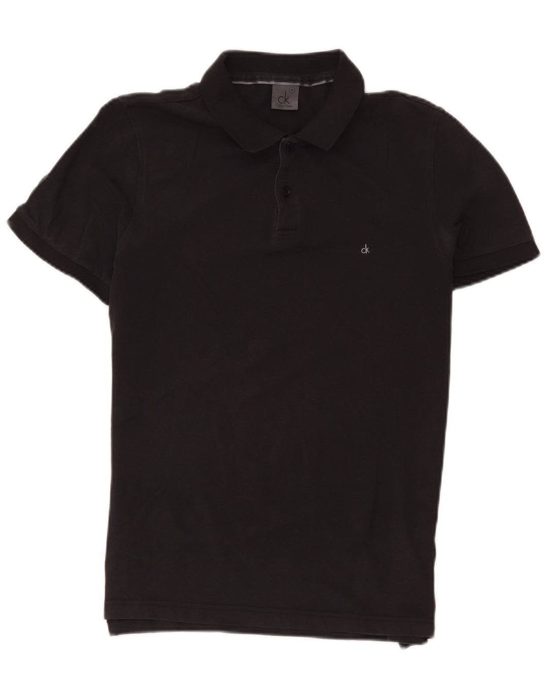 CALVIN KLEIN Mens Polo Shirt Medium Black Cotton