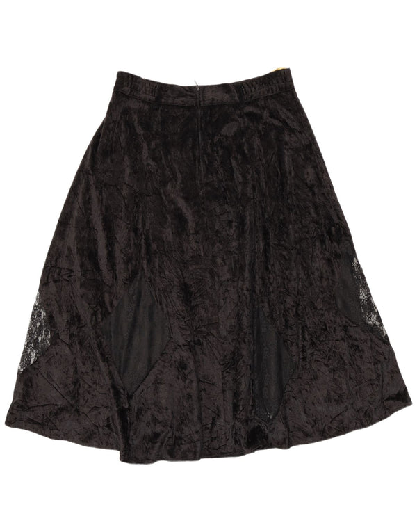 Citylife Damen Velours-A-Linien-Rock IT 42 Medium W28 Schwarz Argyle/Diamant