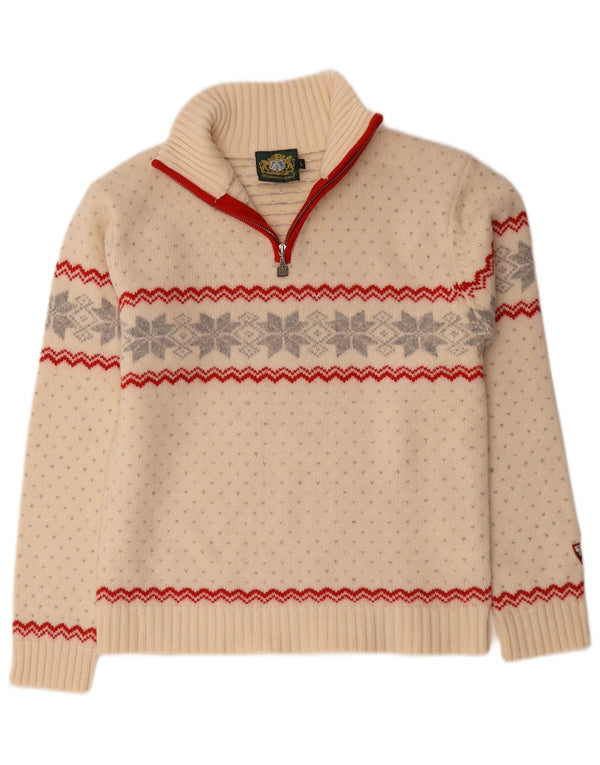 Hammerschmidt Damen-Pullover mit Reißverschluss am Hals, Gr. 40, Größe L, gebrochenes Weiß