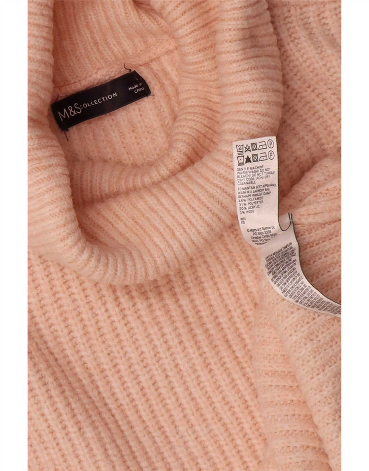 Marks & Spencer Dame Oversized Roll Neck sweater UK 16 Large Pink