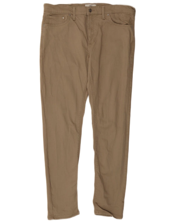 Pantaloni casual slim fit da uomo Marks & Spencer W36 L31 cotone beige