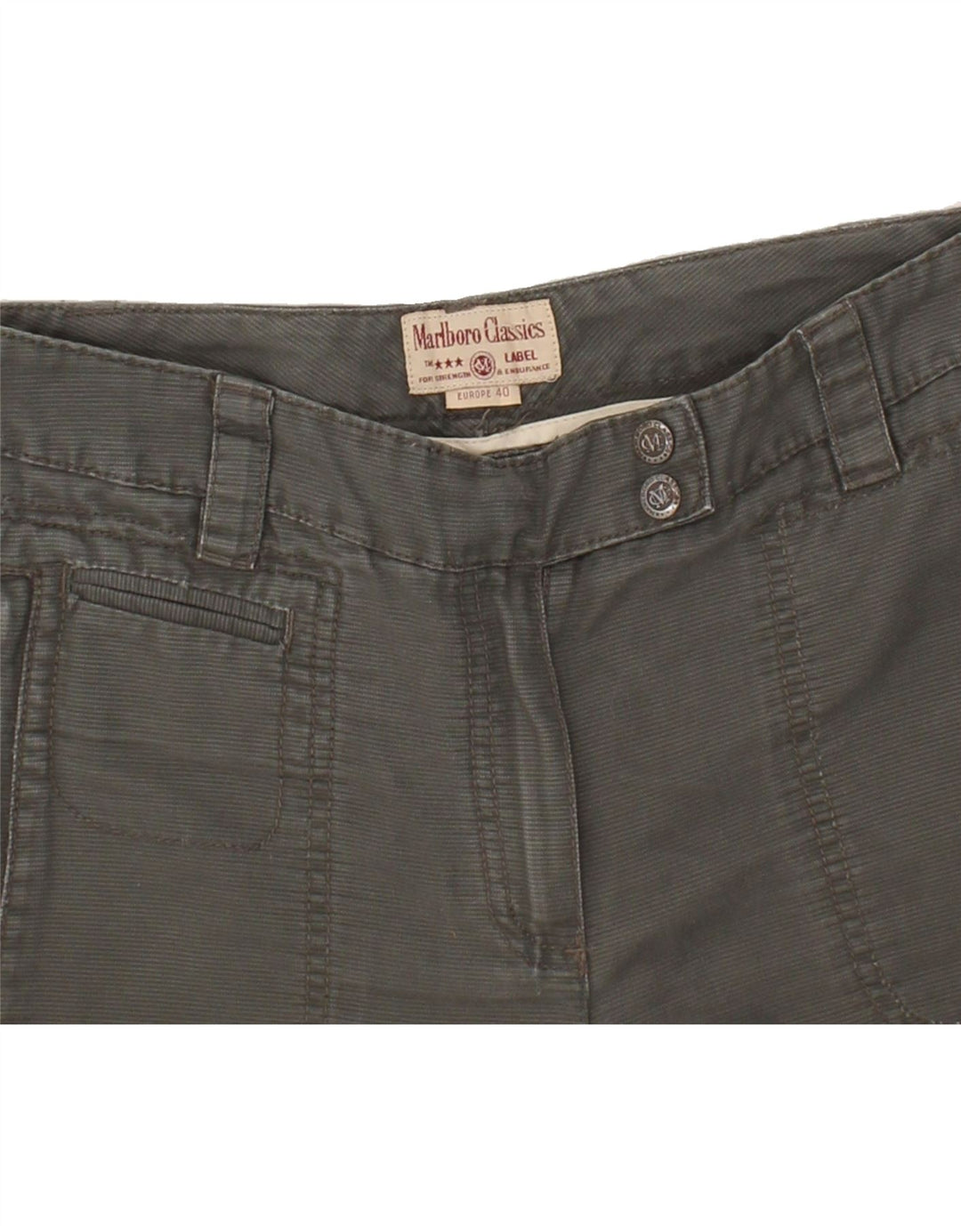 MARLBORO CLASSICS Womens Slim Chino Trousers EU 40 Medium W30 L30 Grey Vintage Marlboro Classics and Second-Hand Marlboro Classics from Messina Hembry 