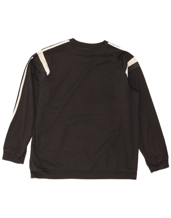 Adidas Mens Sweatshirt Jumper XL Black Colourblock Polyester