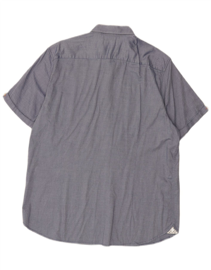 TED BAKER Ανδρικό κοντομάνικο πουκάμισο μέγεθος 5 XL μπλε