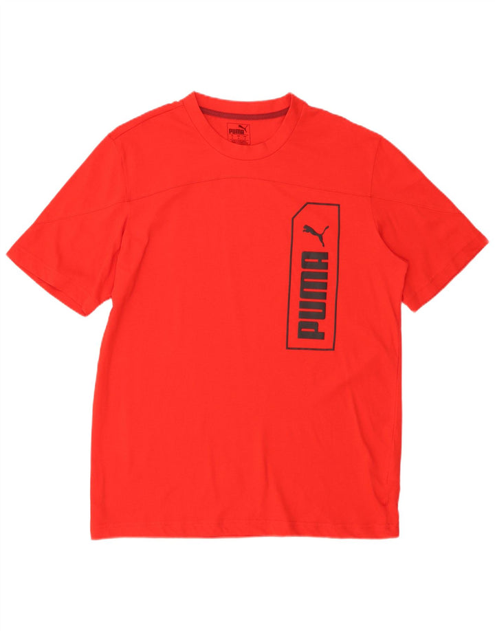 PUMA Mens Graphic T-Shirt Top Medium Red Cotton