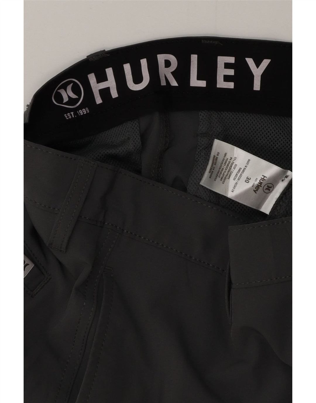 HURLEY Mens Chino Shorts W30 Medium Grey Polyester