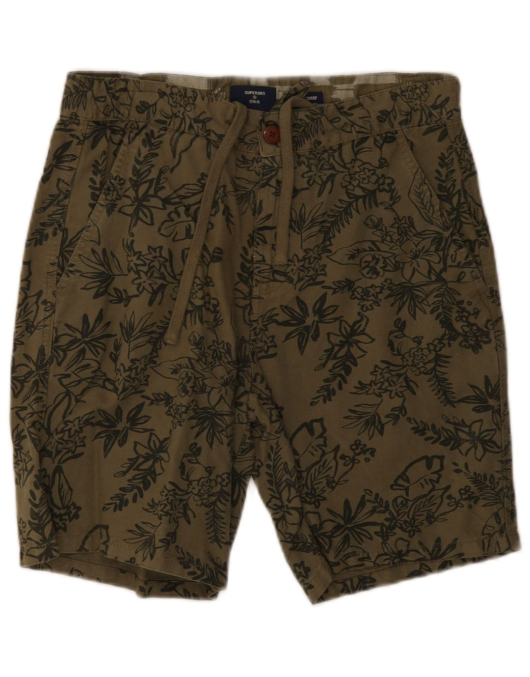 Superdry Mens Chino Shorts W30 Medium Khaki Floral