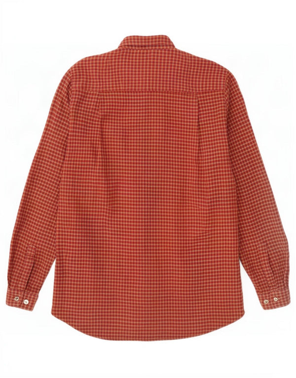 Wrangler Mens Flannel Shirt Small Red Check Cotton