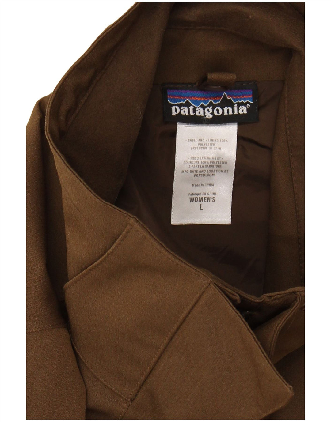 PATAGONIA Womens Overcoat UK 16 Large Khaki Polyester