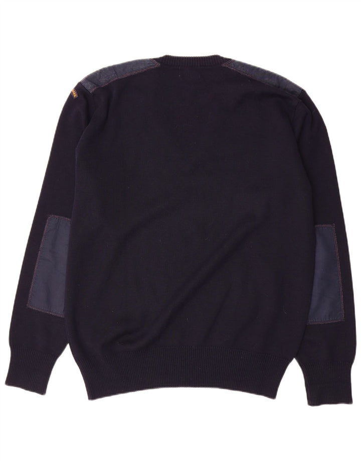 Paul & Shark Mens V-Neck Jumper Sweater Large Navy Blue