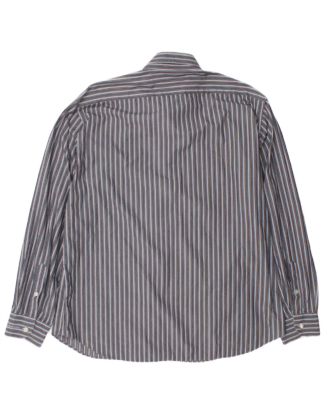 Roccobarocco Mens Shirt Size 45 18 2XL Grey Striped