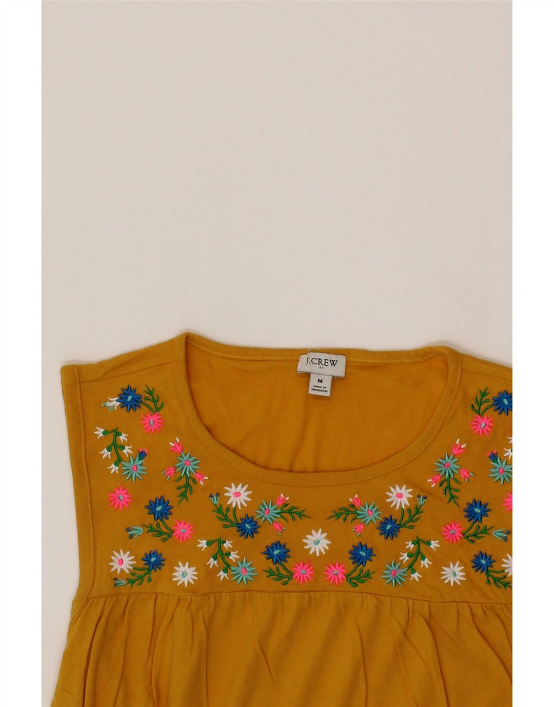 J. CREW Womens Vest Top UK 14 Medium Yellow Floral Vintage J. Crew and Second-Hand J. Crew from Messina Hembry 