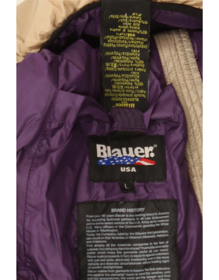 BLAUER Girls Hooded Padded Jacket 15-16 Years Large Beige Polyamide Vintage Blauer and Second-Hand Blauer from Messina Hembry 